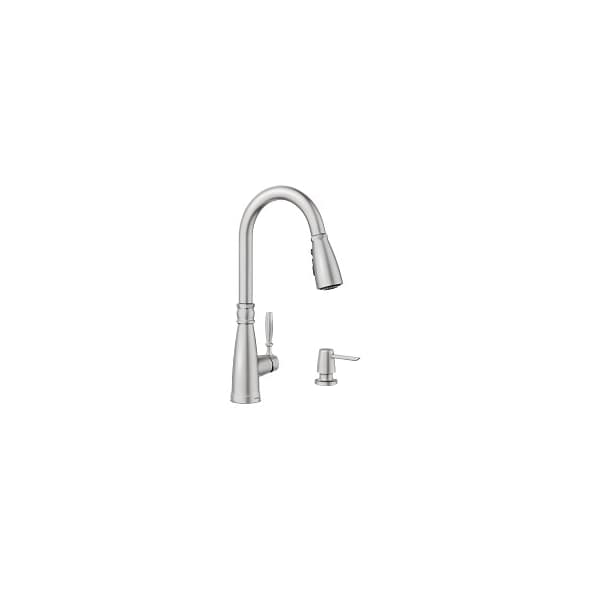 Boman One-Handle High Arc Pulldown Kitchen Faucet in Spot Resist Stainless